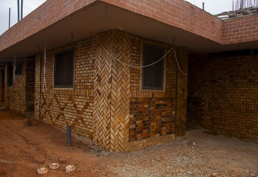 Exterior brick construction of Dzidzor (Joy) Hostel
